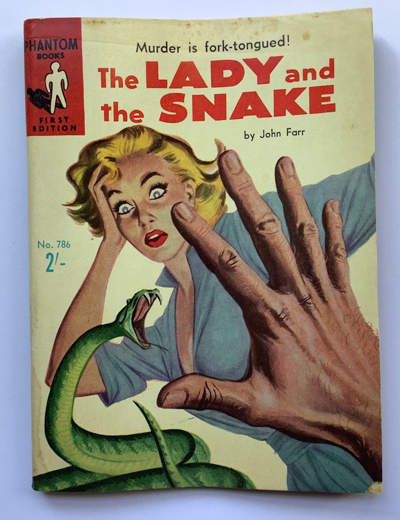 THE LADY AND THE SNAKE crime pulp fiction book by John Farr